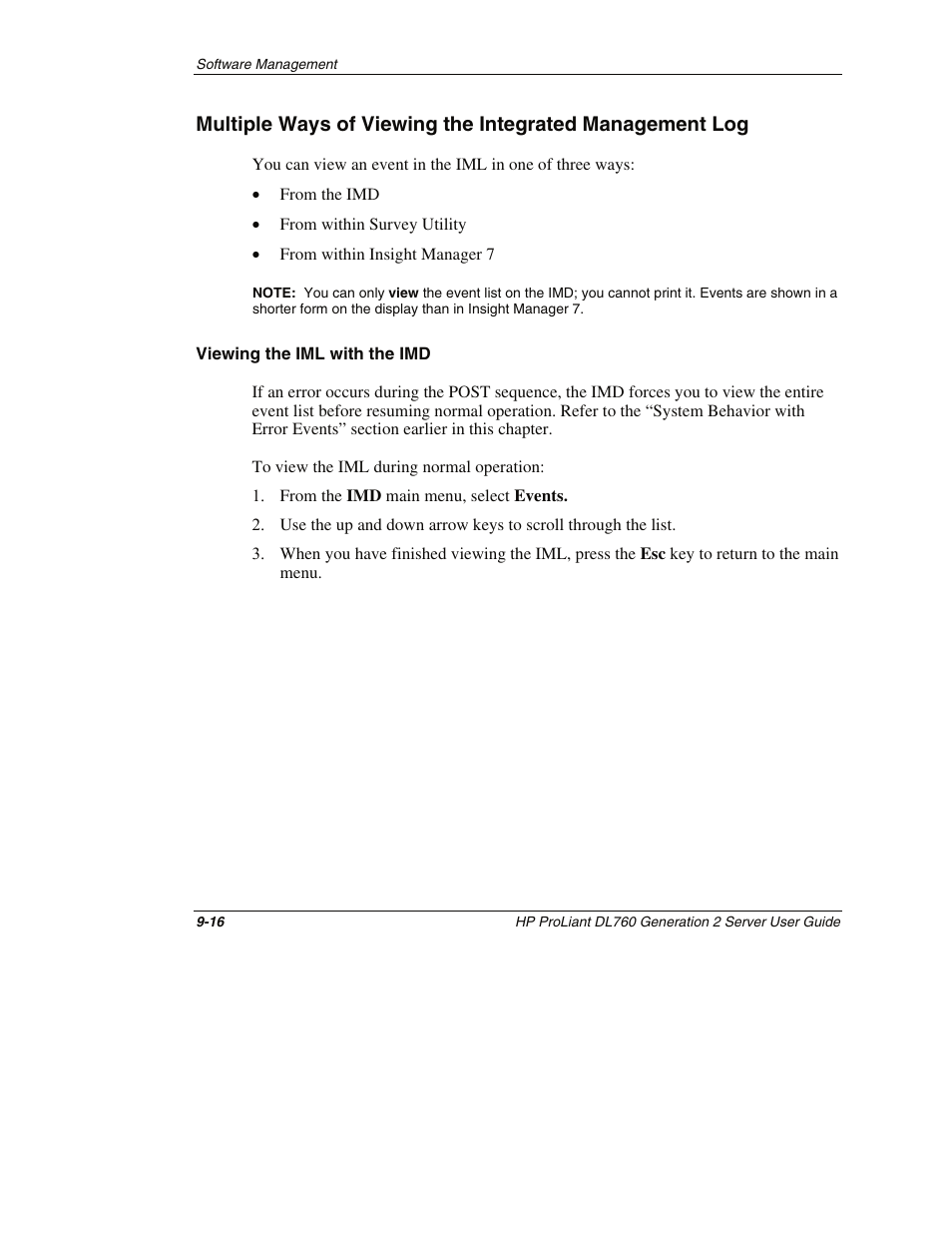 Viewing the iml with the imd | HP ProLiant DL760 G2 Server User Manual | Page 235 / 299