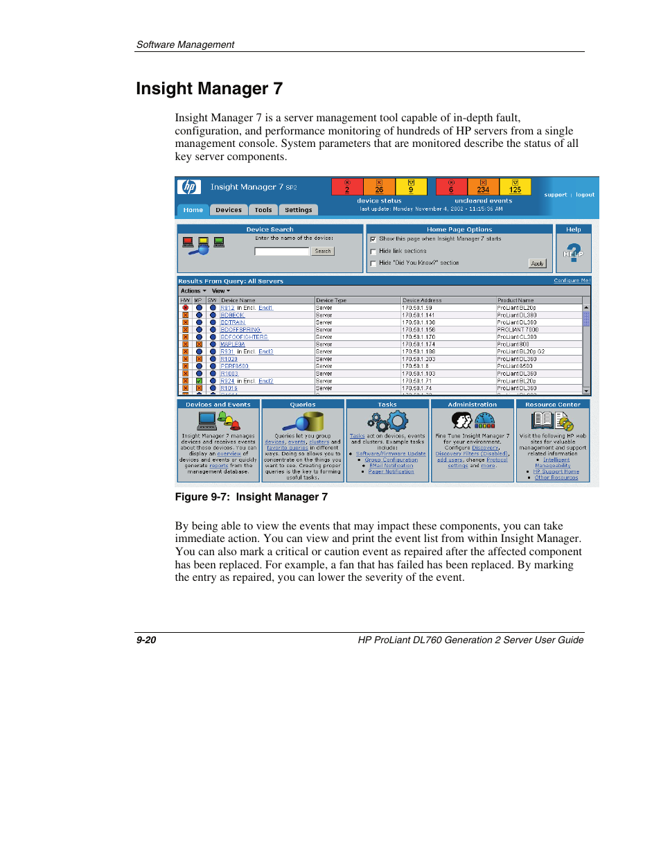 Insight manager 7, Insight manager 7 -20 | HP ProLiant DL760 G2 Server User Manual | Page 239 / 299