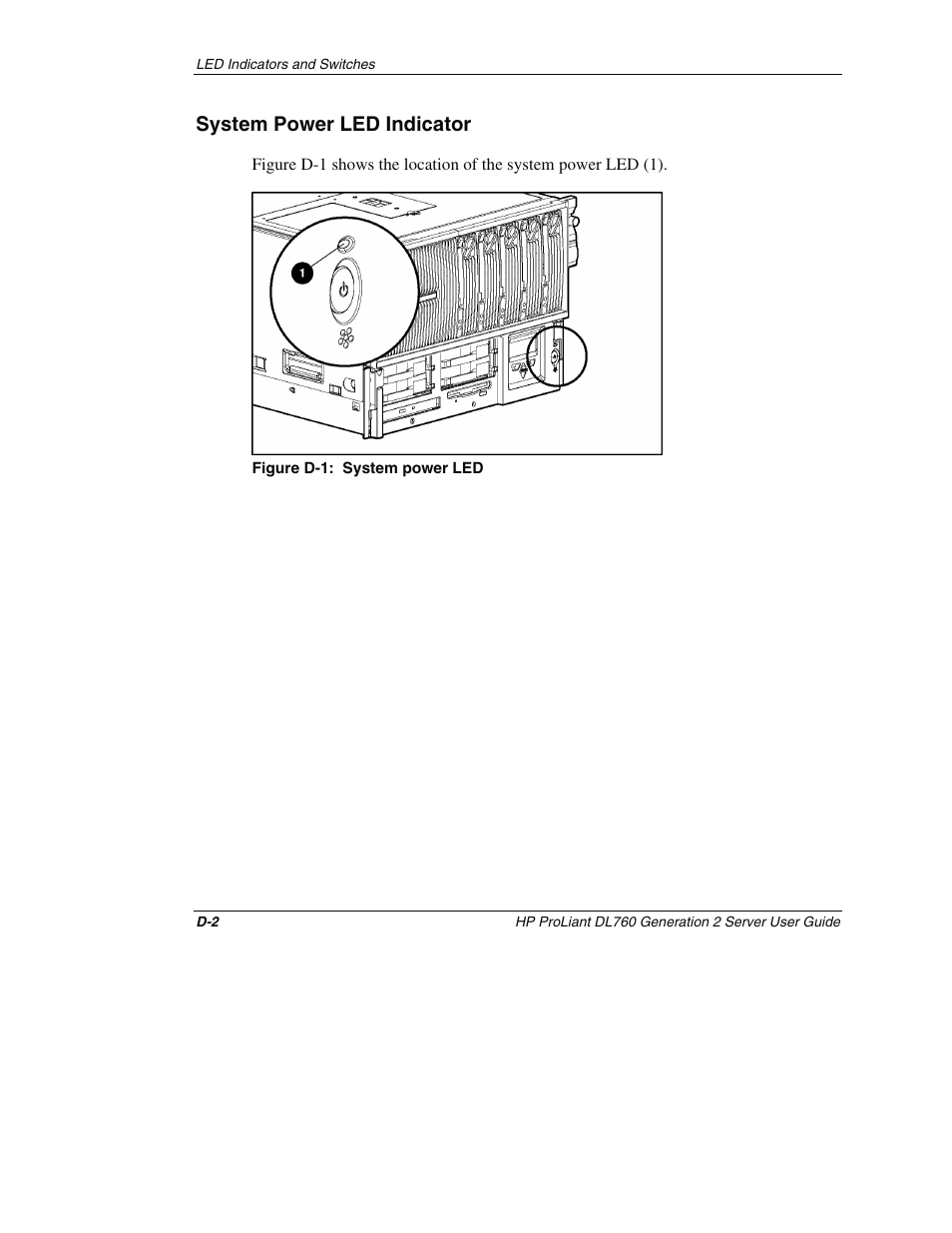 System power led indicator | HP ProLiant DL760 G2 Server User Manual | Page 255 / 299