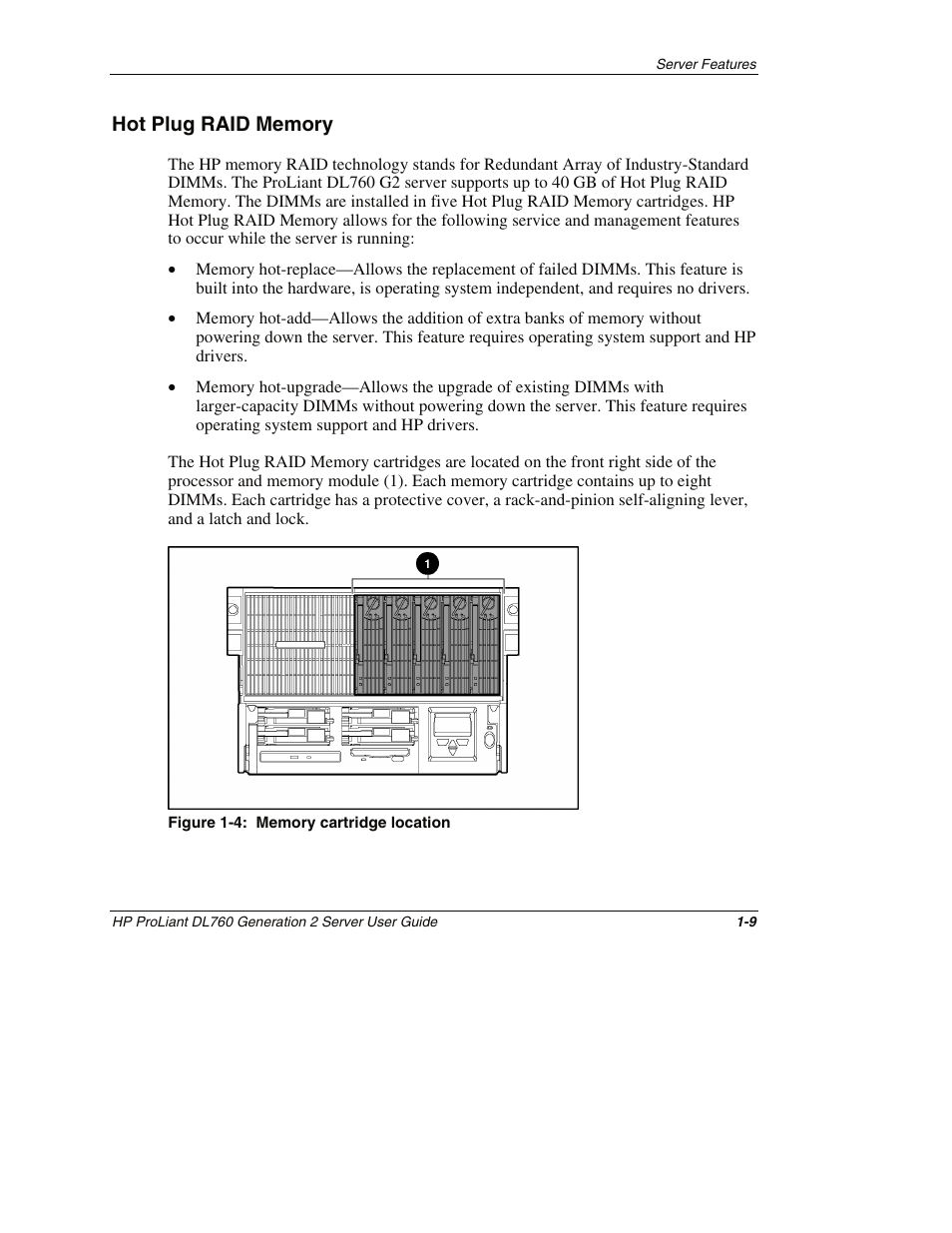 Hot plug raid memory, Hot plug raid memory -9 | HP ProLiant DL760 G2 Server User Manual | Page 26 / 299