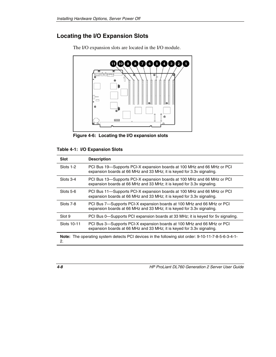 Locating the i/o expansion slots, Locating the i/o expansion slots -8 | HP ProLiant DL760 G2 Server User Manual | Page 97 / 299