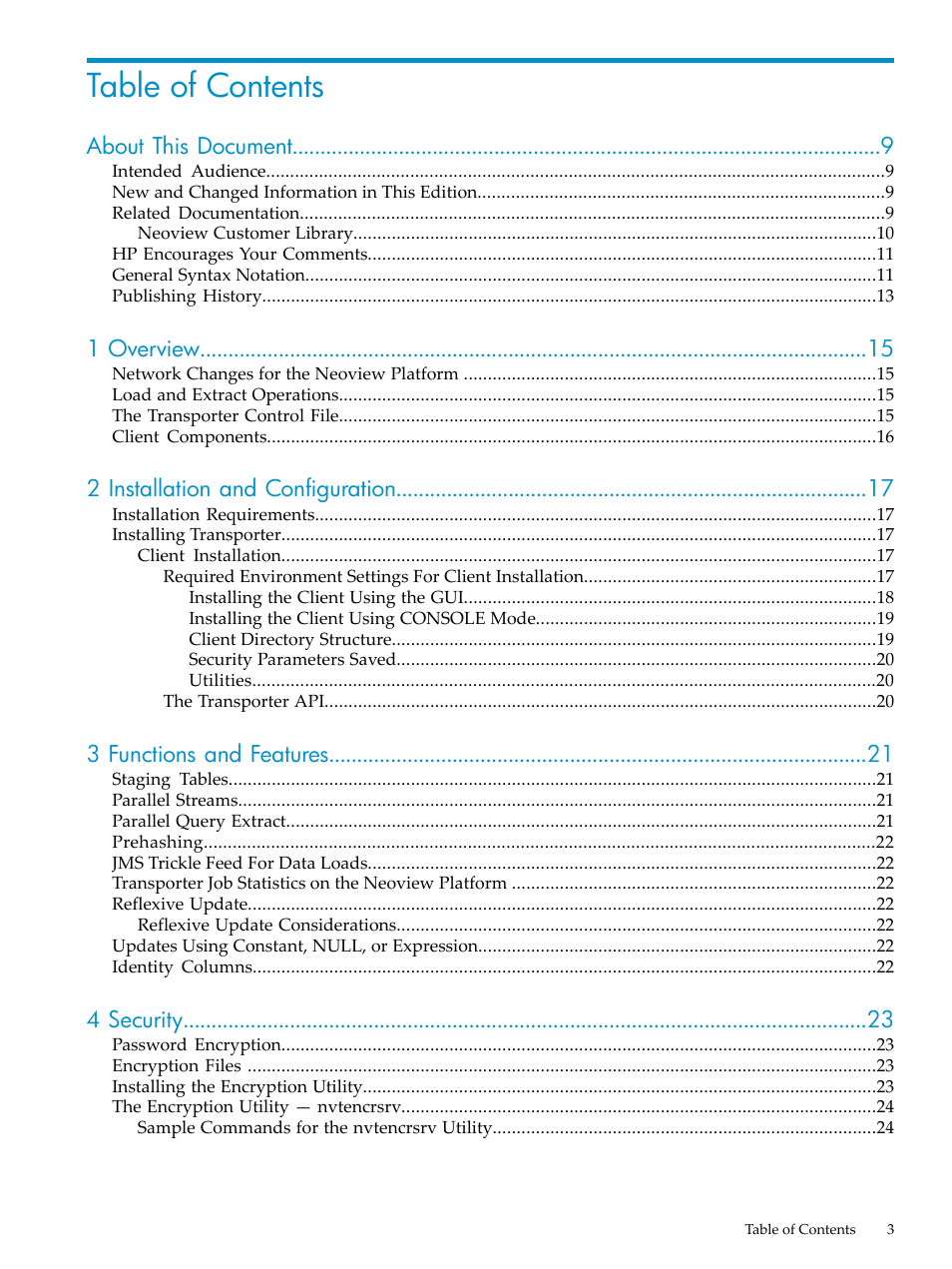 HP Neoview Release 2.4 Software User Manual | Page 3 / 124