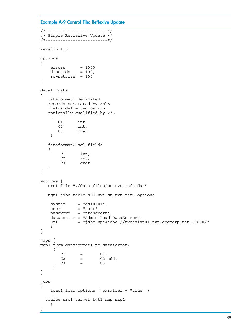 Control file: reflexive update, Control | HP Neoview Release 2.4 Software User Manual | Page 95 / 124