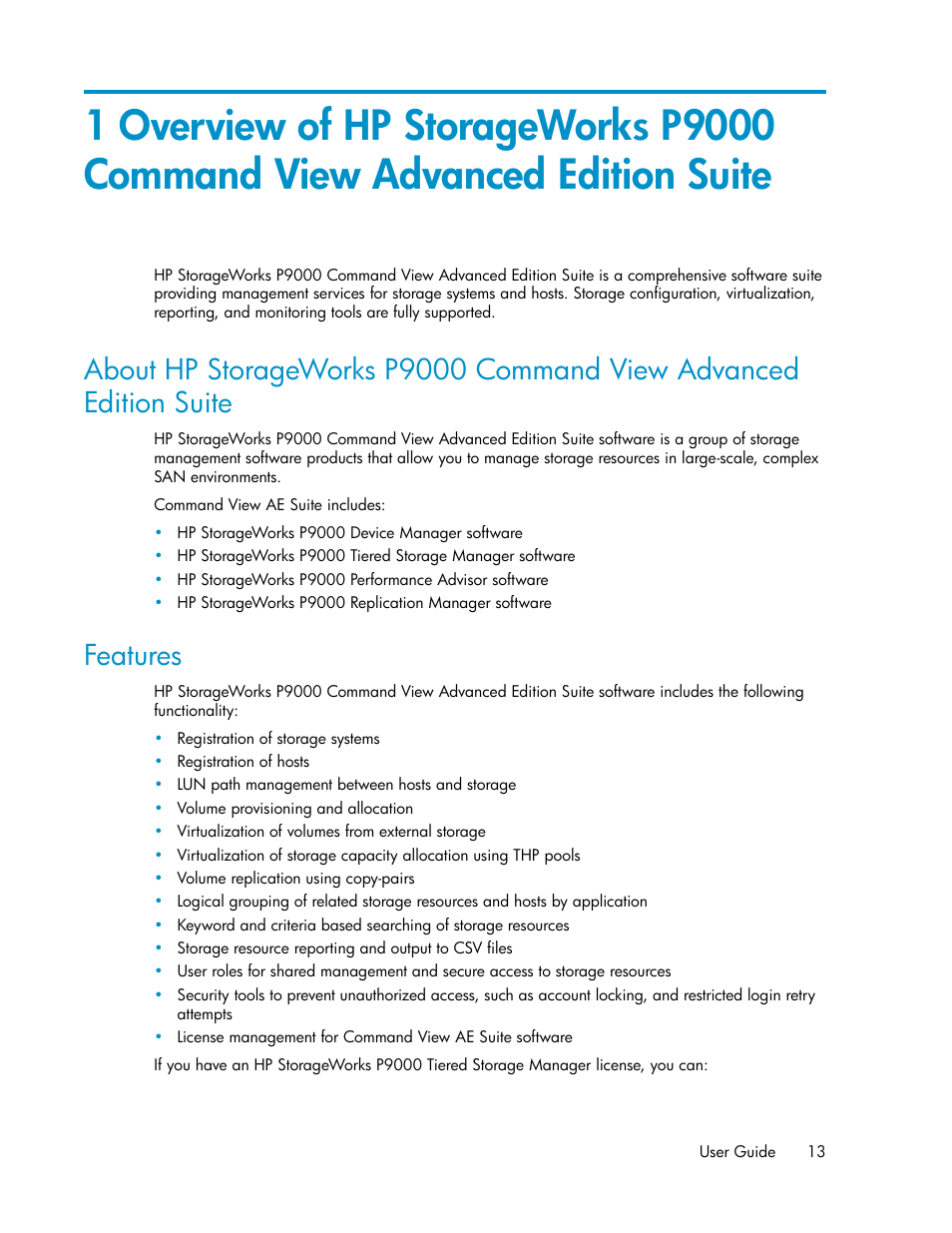 Features, 13 features | HP XP Racks User Manual | Page 13 / 158