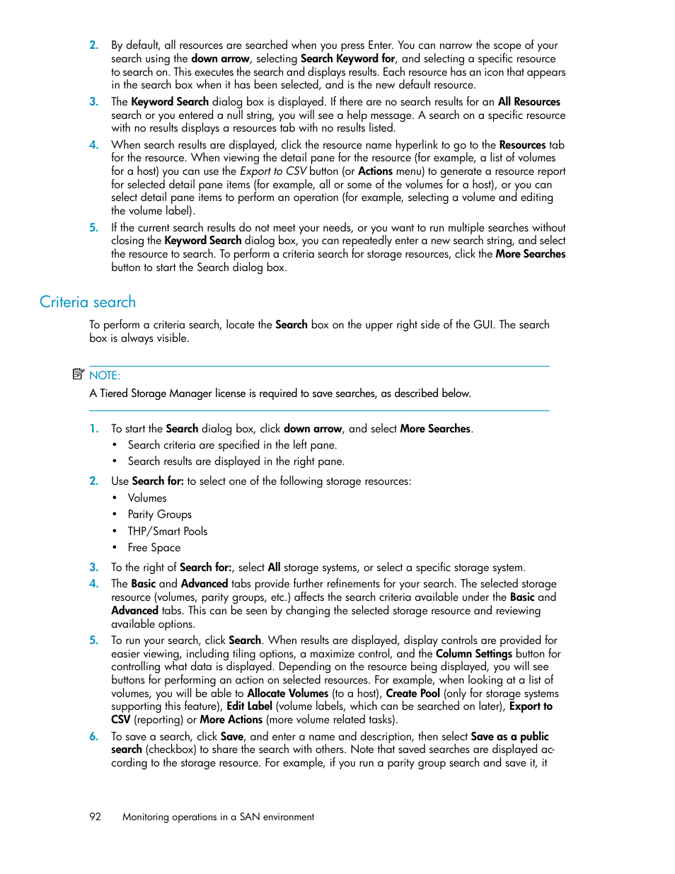 Criteria search | HP XP Racks User Manual | Page 92 / 158