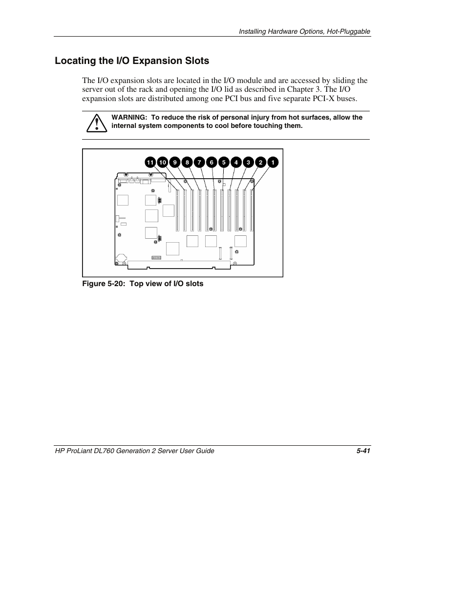Locating the i/o expansion slots, Locating the i/o expansion slots -41 | HP ProLiant DL760 G2 Server User Manual | Page 156 / 299