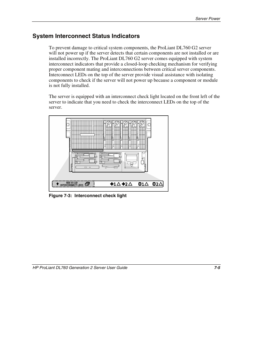 System interconnect status indicators, System interconnect status indicators -5 | HP ProLiant DL760 G2 Server User Manual | Page 185 / 299