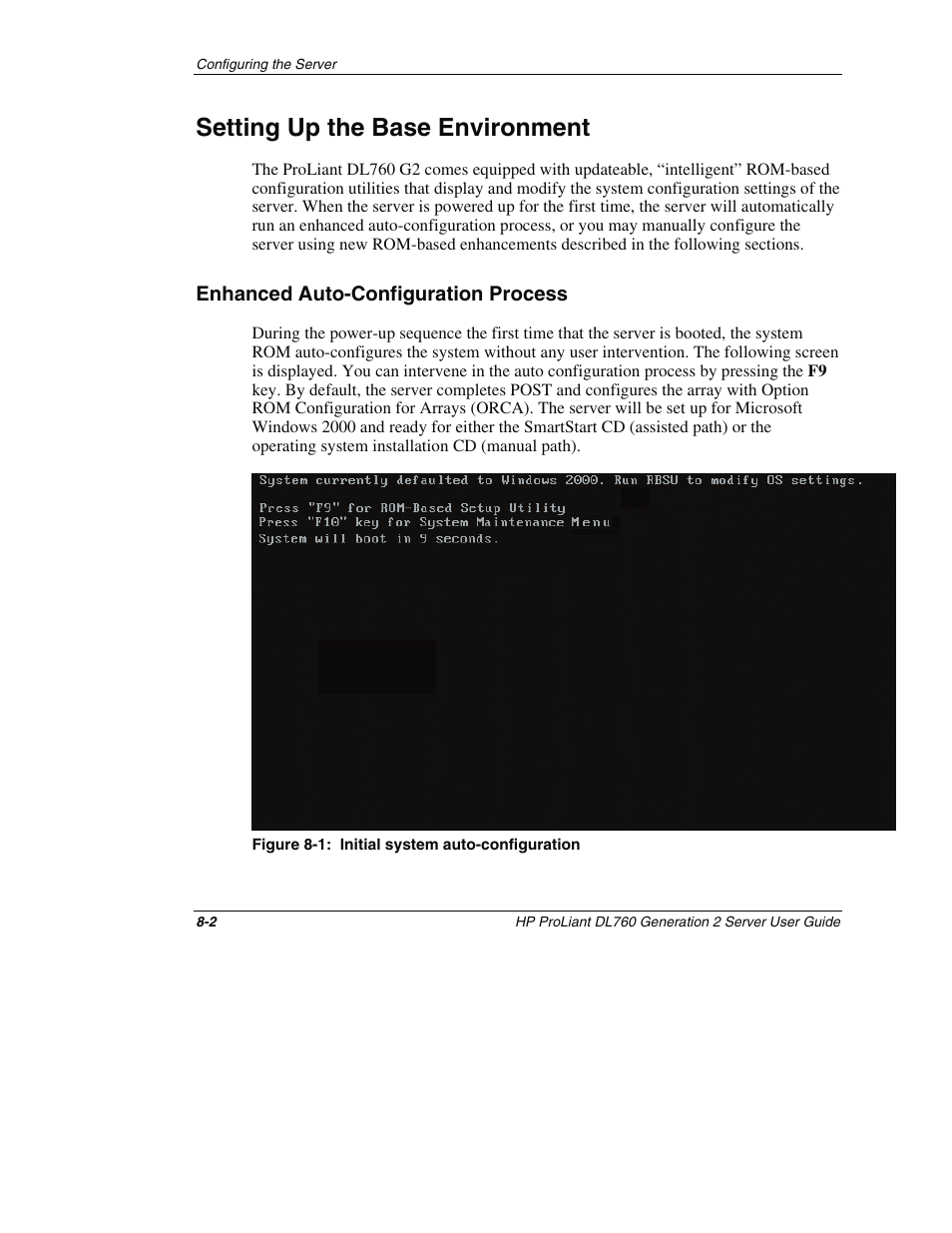 Setting up the base environment, Enhanced auto-configuration process, Setting up the base environment -2 | Enhanced auto-configuration process -2 | HP ProLiant DL760 G2 Server User Manual | Page 195 / 299