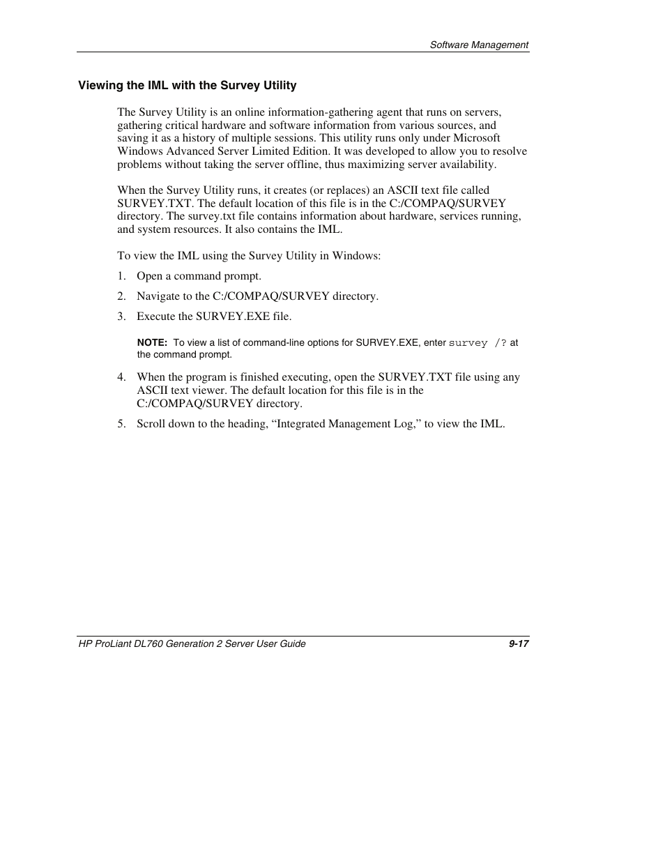 Viewing the iml with the survey utility | HP ProLiant DL760 G2 Server User Manual | Page 236 / 299
