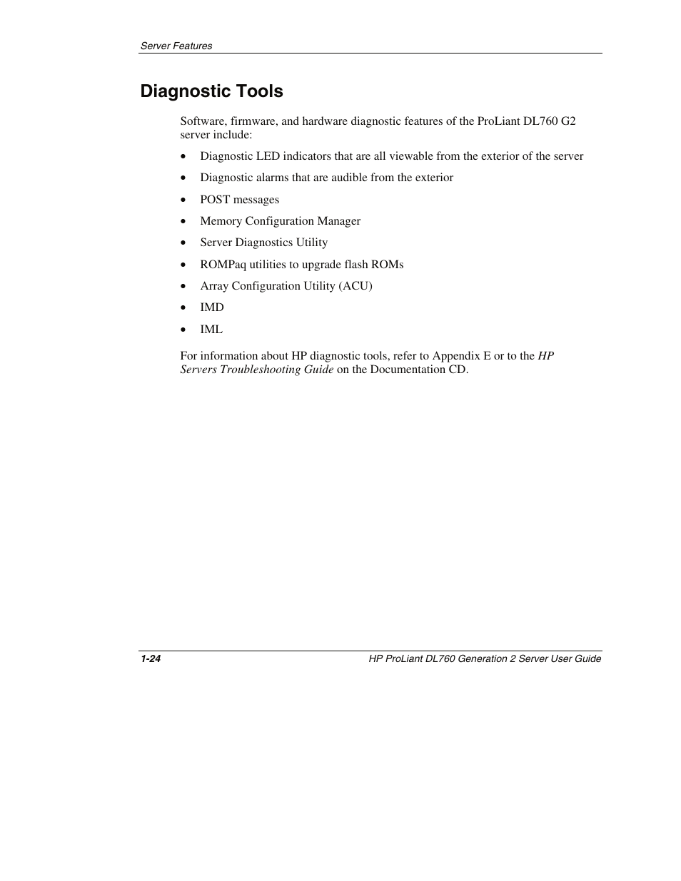 Diagnostic tools, Diagnostic tools -24 | HP ProLiant DL760 G2 Server User Manual | Page 41 / 299