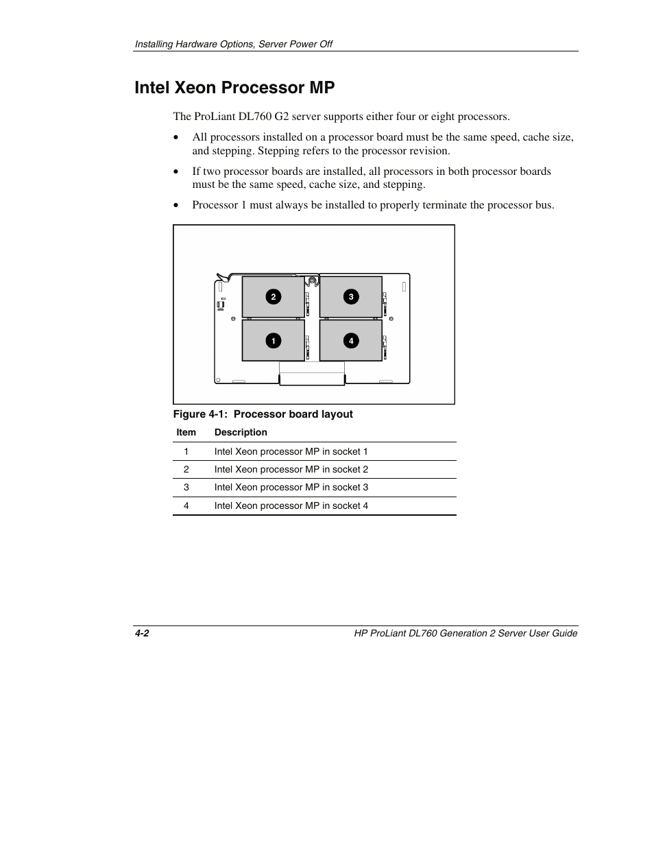 Intel xeon processor mp, Intel xeon processor mp -2 | HP ProLiant DL760 G2 Server User Manual | Page 91 / 299