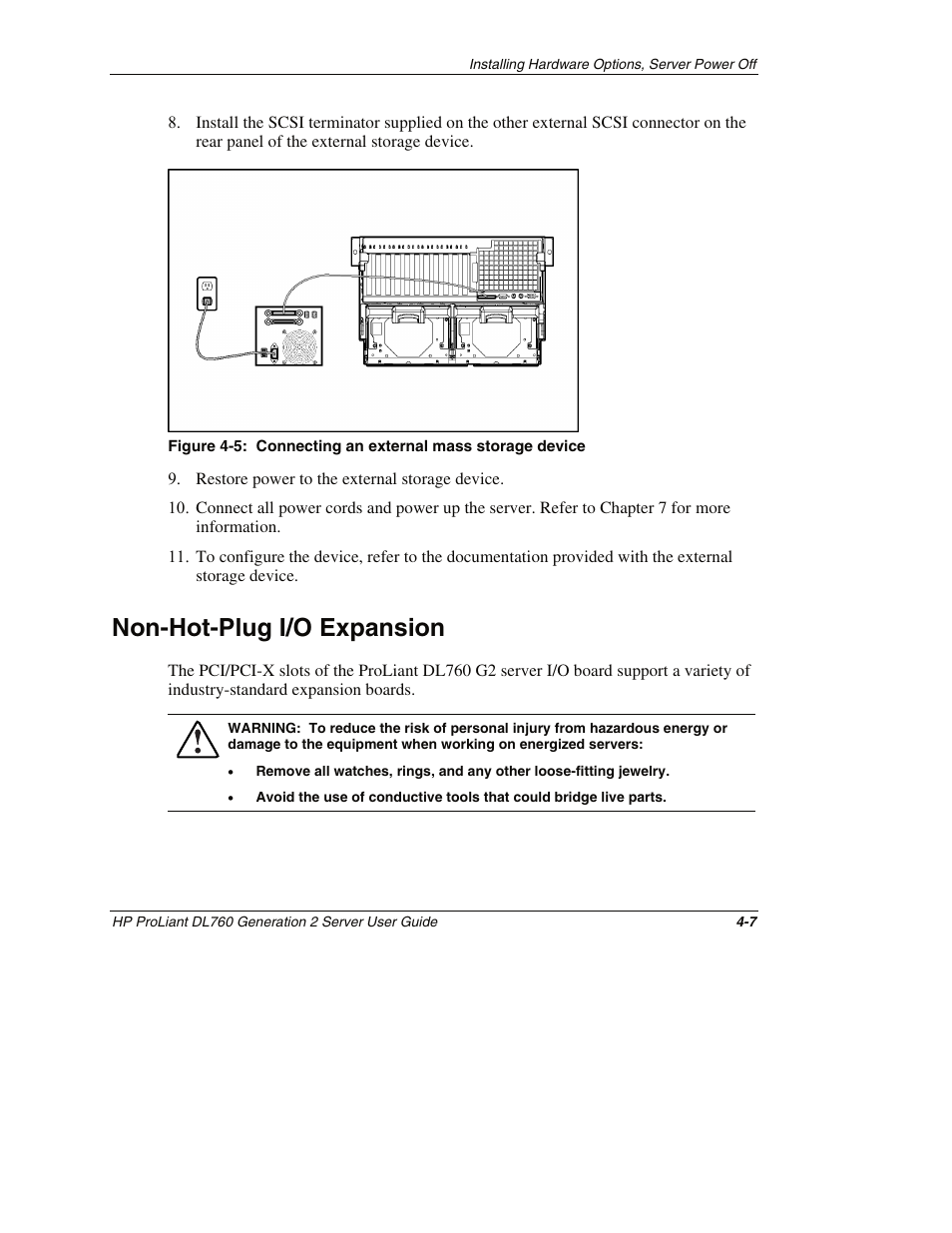 Non-hot-plug i/o expansion, Non-hot-plug i/o expansion -7 | HP ProLiant DL760 G2 Server User Manual | Page 96 / 299