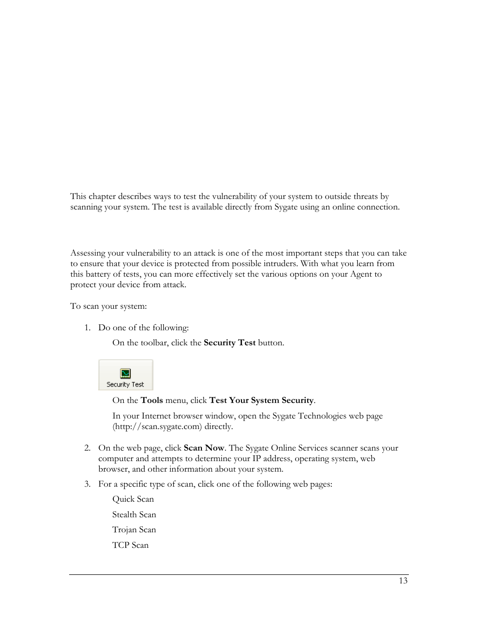 Ch. 3: testing your system’s vulnerability, Scanning your system, Chapter 3. testing your system’s vulnerability | HP Compaq t5720 Thin Client User Manual | Page 23 / 76