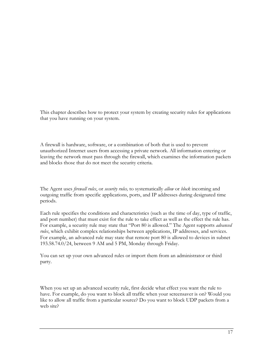 Ch. 4: working with rules, About rules, Using rules to protect your system | Setting up advanced rules, Chapter 4. working with rules | HP Compaq t5720 Thin Client User Manual | Page 27 / 76