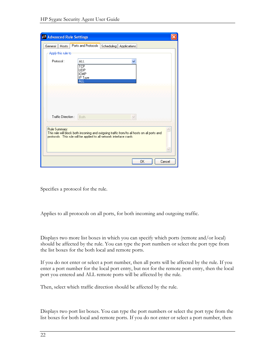 Protocol, All protocols tcp udp | HP Compaq t5720 Thin Client User Manual | Page 32 / 76