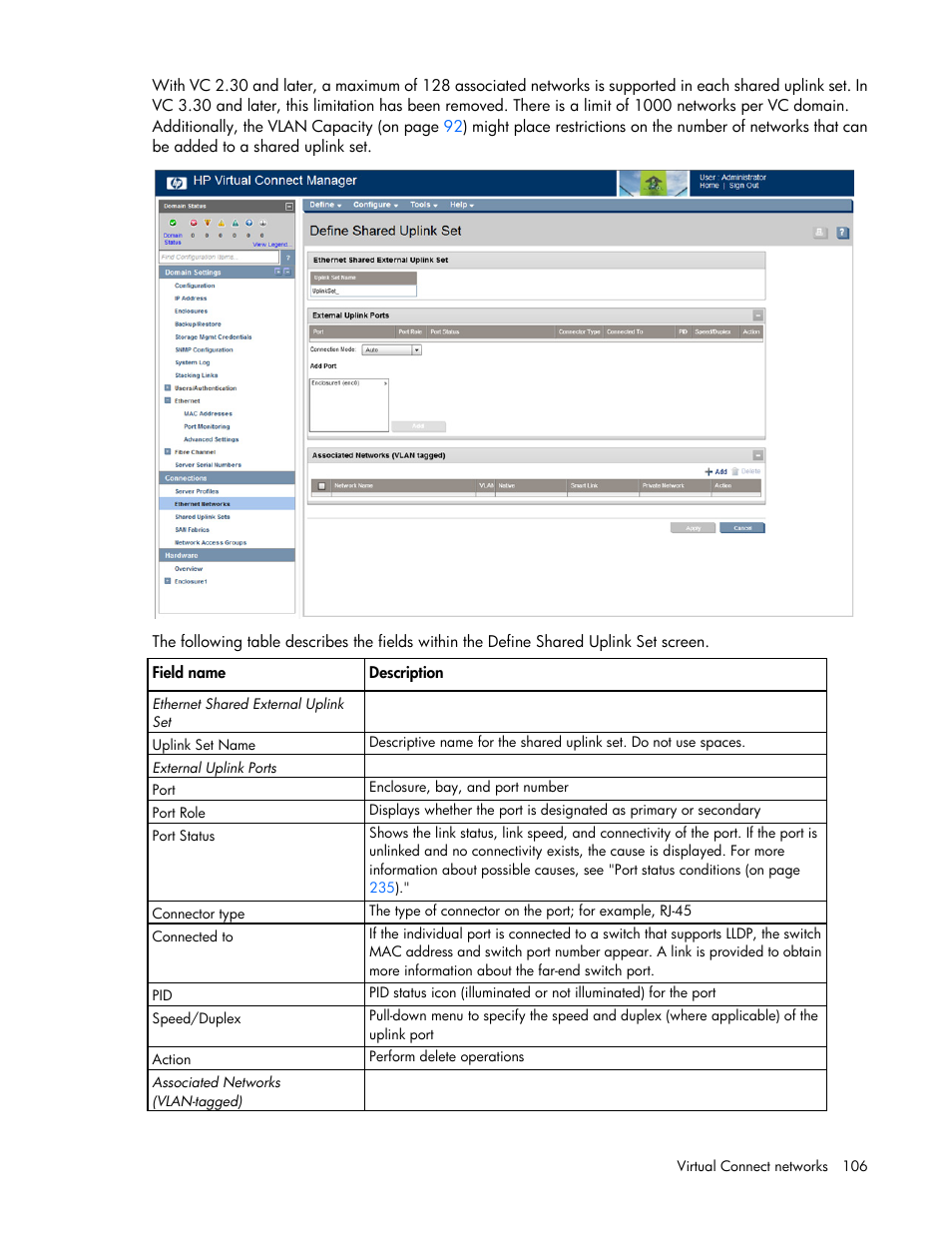 HP Virtual Connect 8Gb 24-port Fibre Channel Module for c-Class BladeSystem User Manual | Page 106 / 262