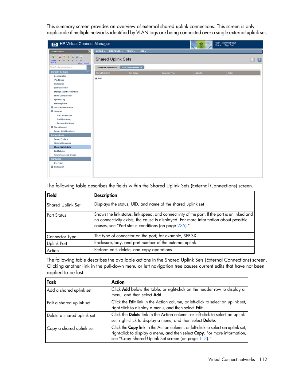 HP Virtual Connect 8Gb 24-port Fibre Channel Module for c-Class BladeSystem User Manual | Page 112 / 262