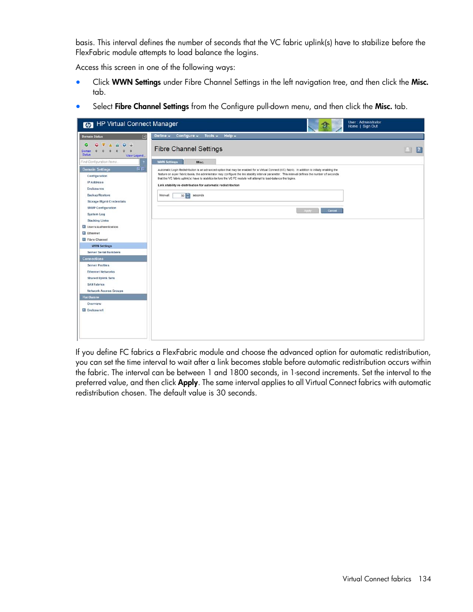 HP Virtual Connect 8Gb 24-port Fibre Channel Module for c-Class BladeSystem User Manual | Page 134 / 262