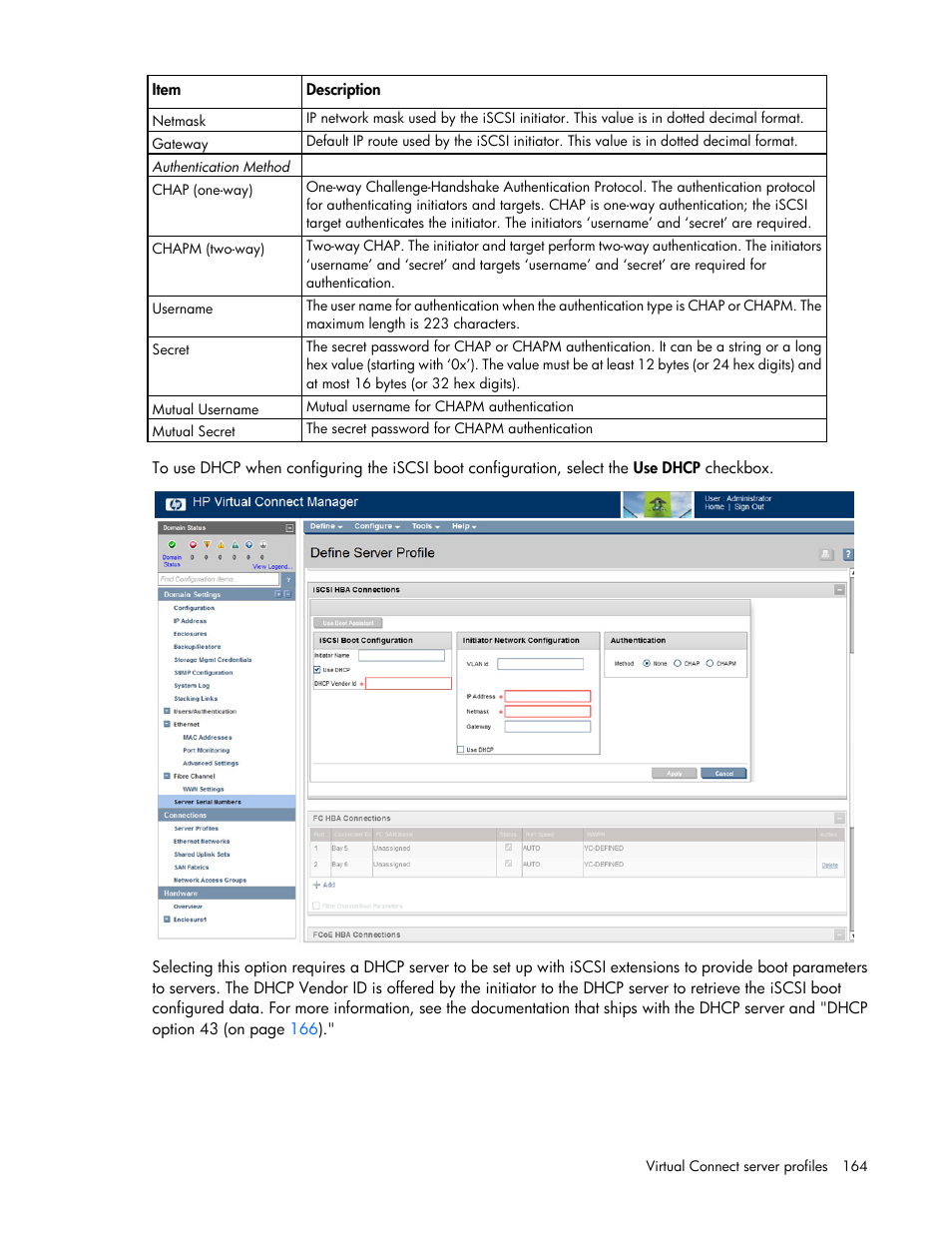 HP Virtual Connect 8Gb 24-port Fibre Channel Module for c-Class BladeSystem User Manual | Page 164 / 262