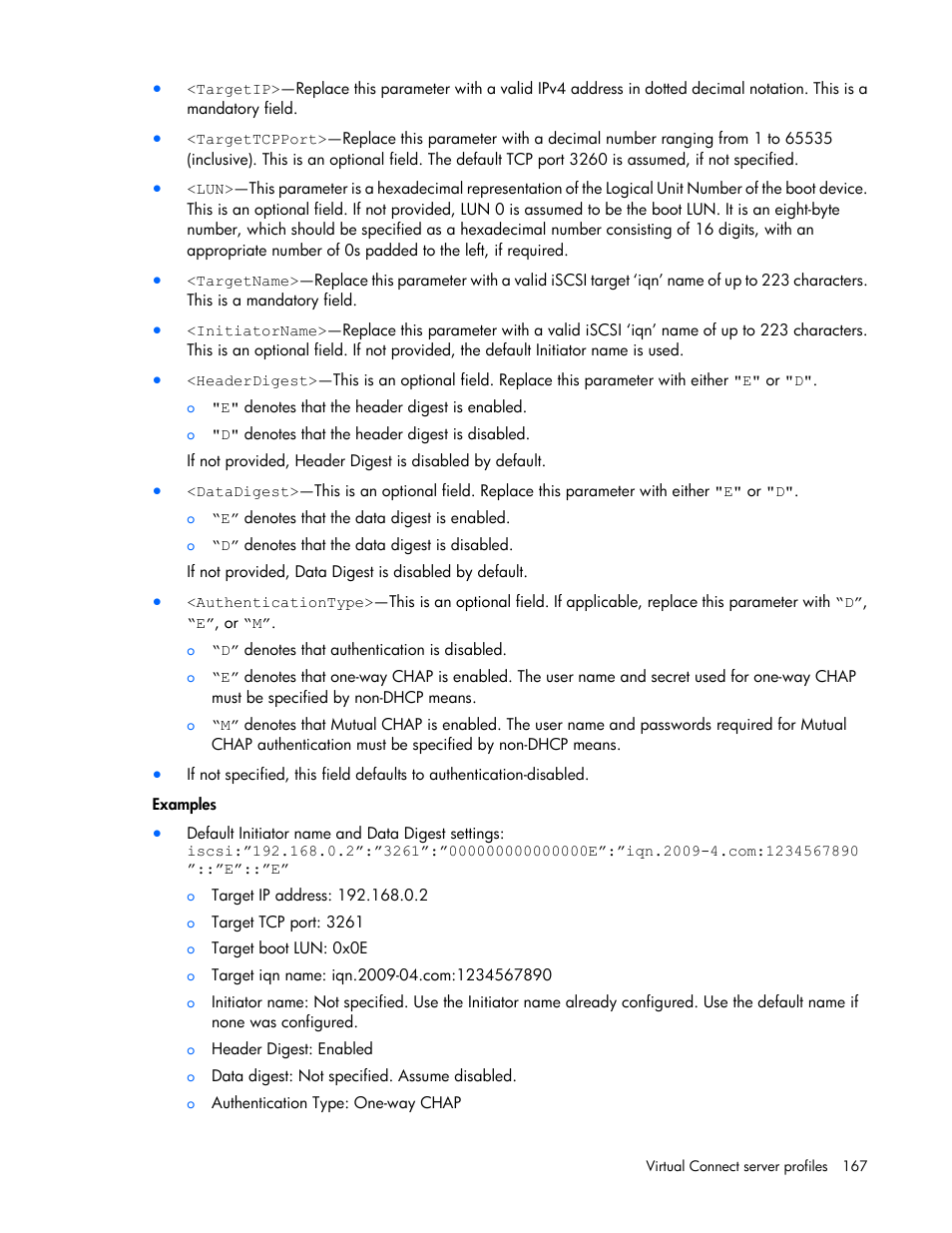 HP Virtual Connect 8Gb 24-port Fibre Channel Module for c-Class BladeSystem User Manual | Page 167 / 262