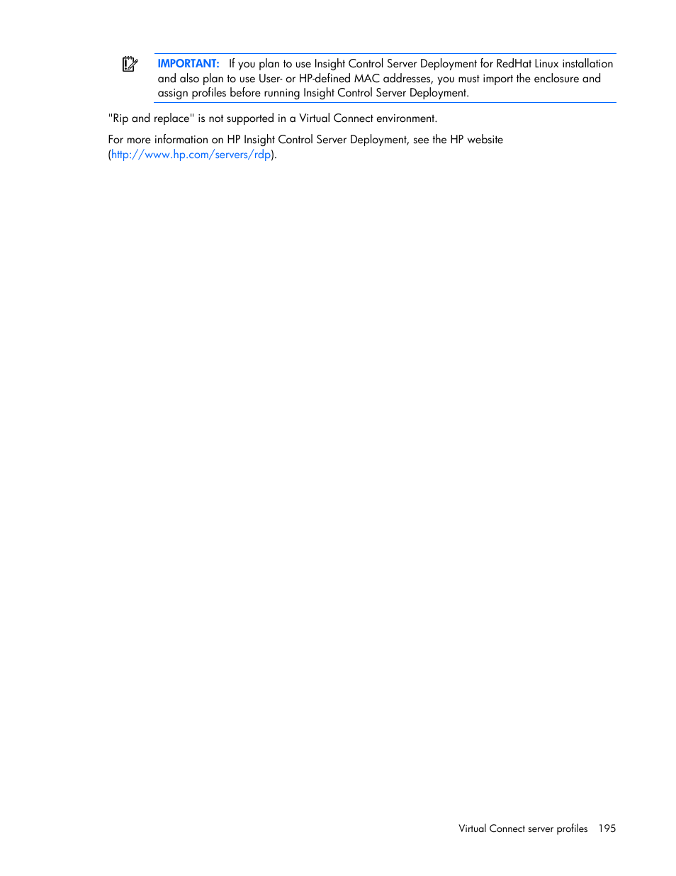HP Virtual Connect 8Gb 24-port Fibre Channel Module for c-Class BladeSystem User Manual | Page 195 / 262