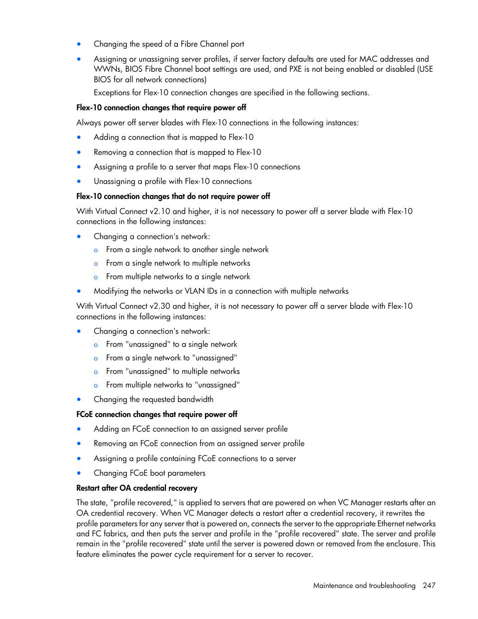 HP Virtual Connect 8Gb 24-port Fibre Channel Module for c-Class BladeSystem User Manual | Page 247 / 262