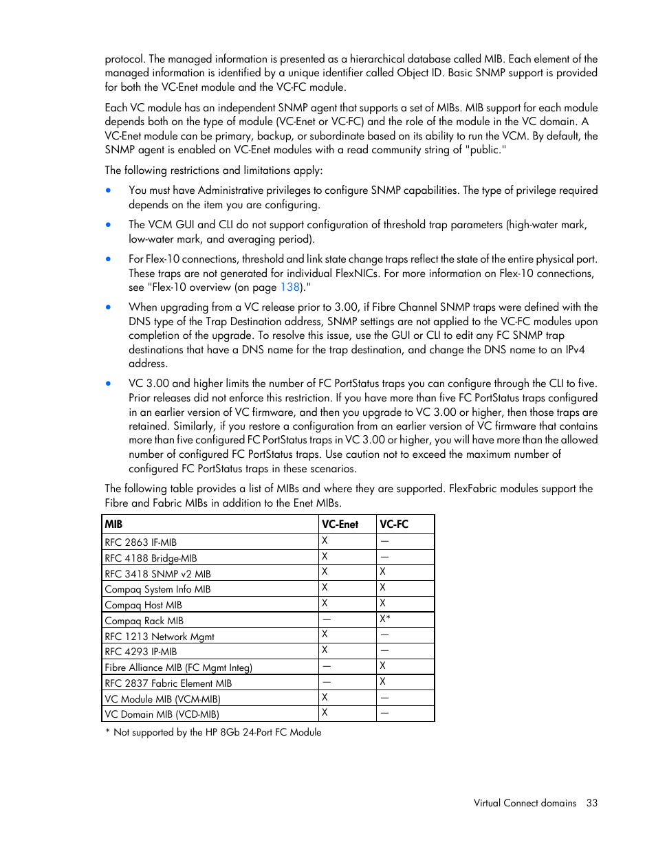 HP Virtual Connect 8Gb 24-port Fibre Channel Module for c-Class BladeSystem User Manual | Page 33 / 262