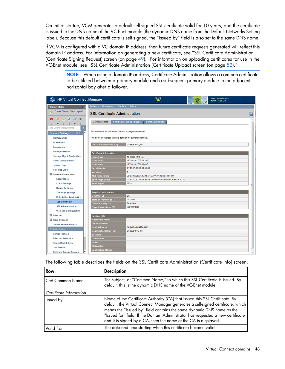 HP Virtual Connect 8Gb 24-port Fibre Channel Module for c-Class BladeSystem User Manual | Page 48 / 262