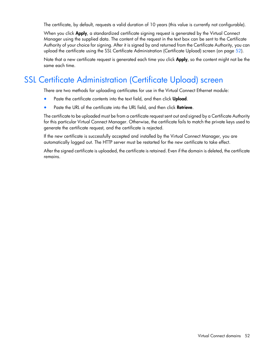 HP Virtual Connect 8Gb 24-port Fibre Channel Module for c-Class BladeSystem User Manual | Page 52 / 262