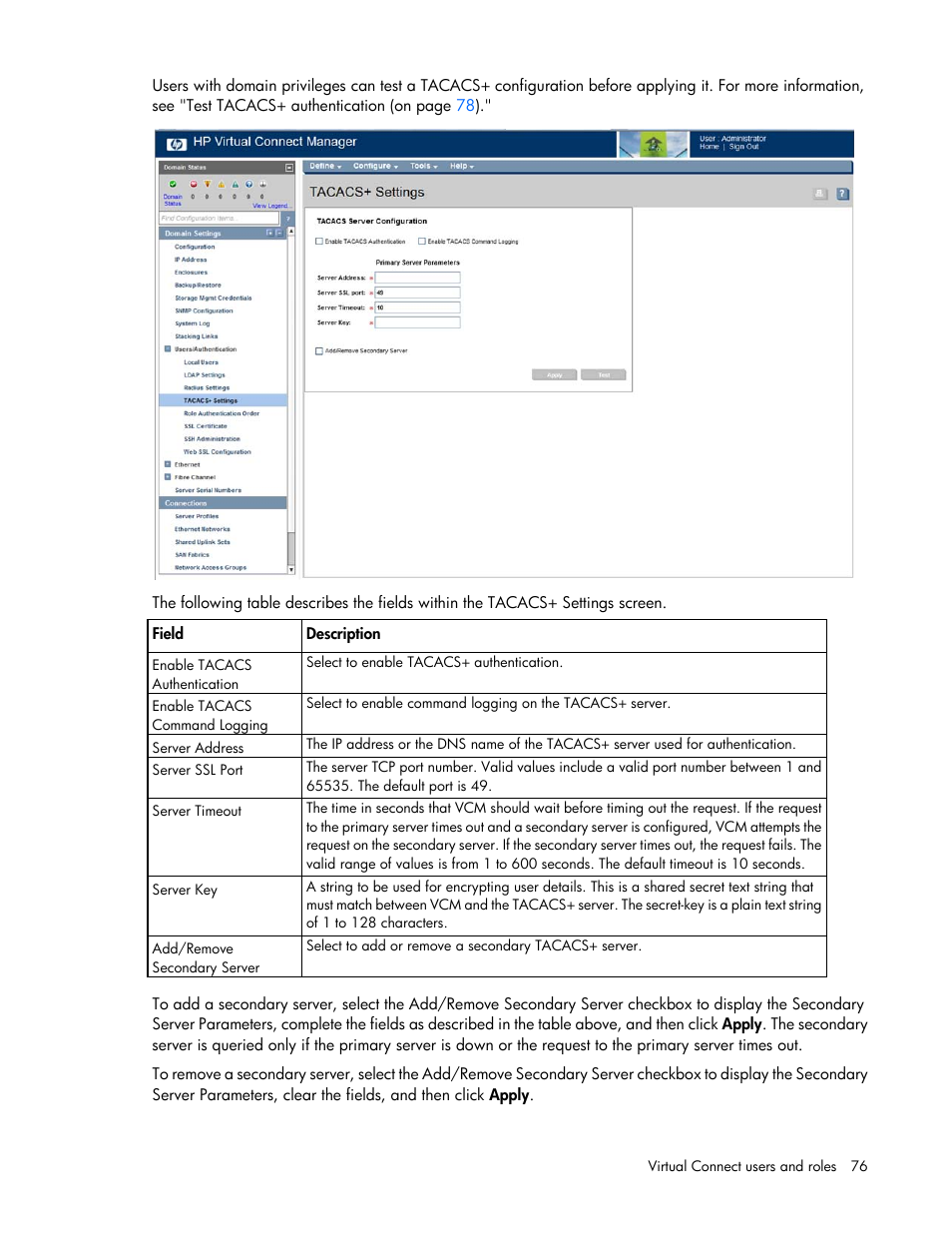 HP Virtual Connect 8Gb 24-port Fibre Channel Module for c-Class BladeSystem User Manual | Page 76 / 262