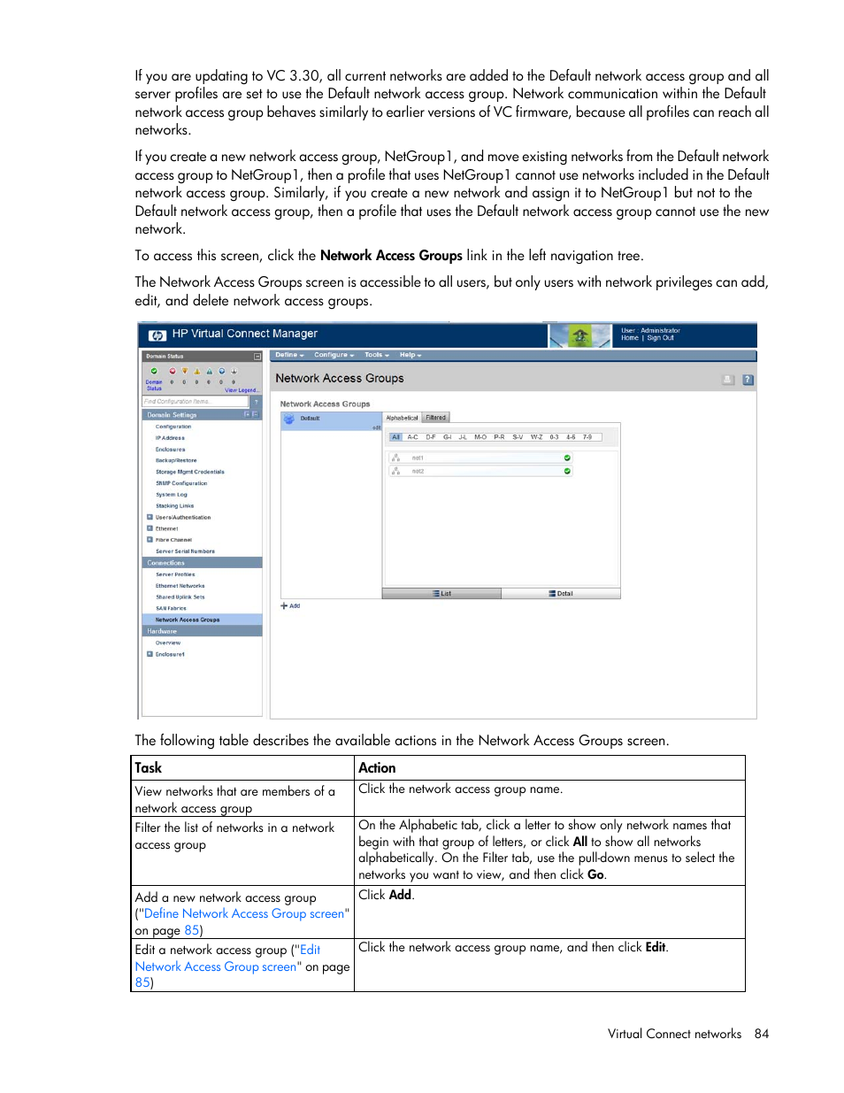 HP Virtual Connect 8Gb 24-port Fibre Channel Module for c-Class BladeSystem User Manual | Page 84 / 262