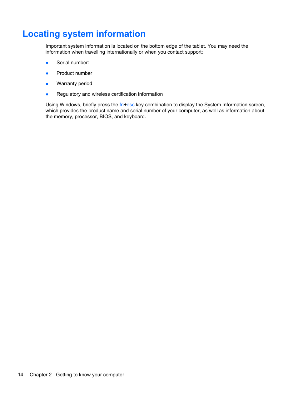 Locating system information | HP ENVY x2 CTO 11t-g000 User Manual | Page 24 / 93