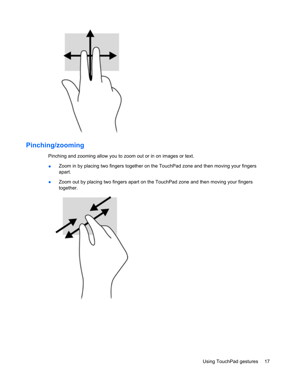 Pinching/zooming | HP ENVY x2 CTO 11t-g000 User Manual | Page 27 / 93