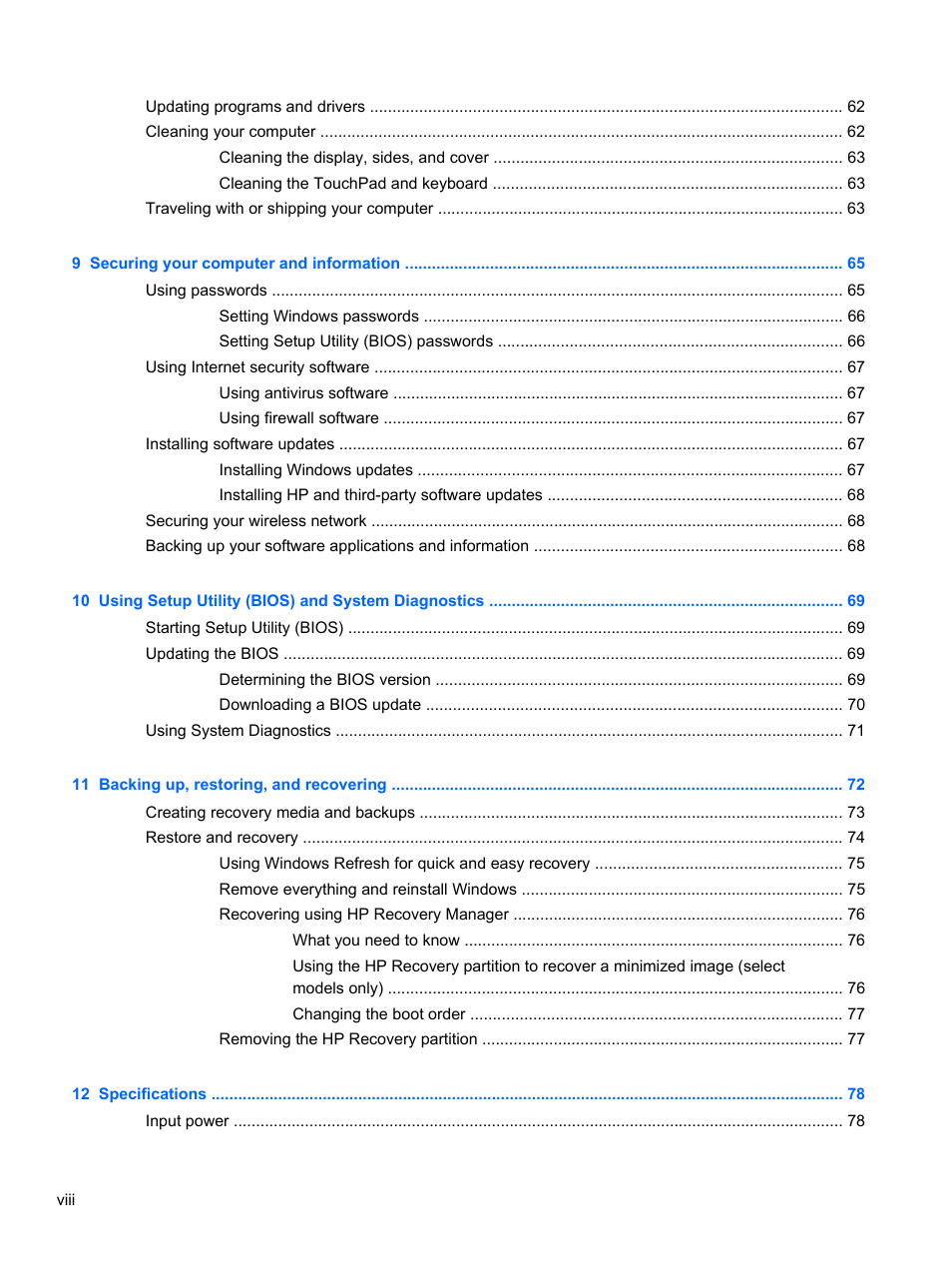 HP ENVY x2 CTO 11t-g000 User Manual | Page 8 / 93