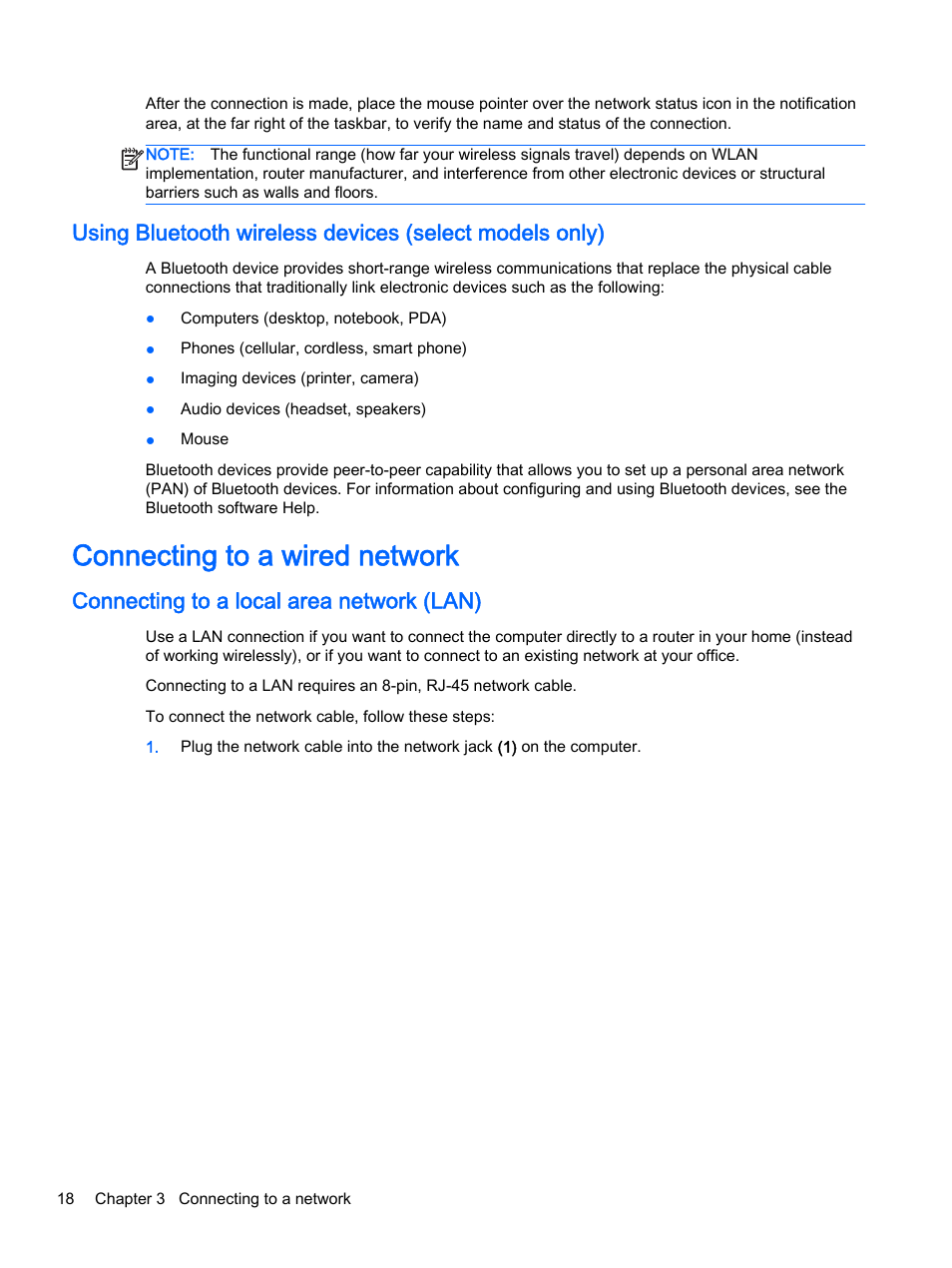 Connecting to a wired network, Connecting to a local area network (lan) | HP 245 G3 Notebook PC User Manual | Page 28 / 83