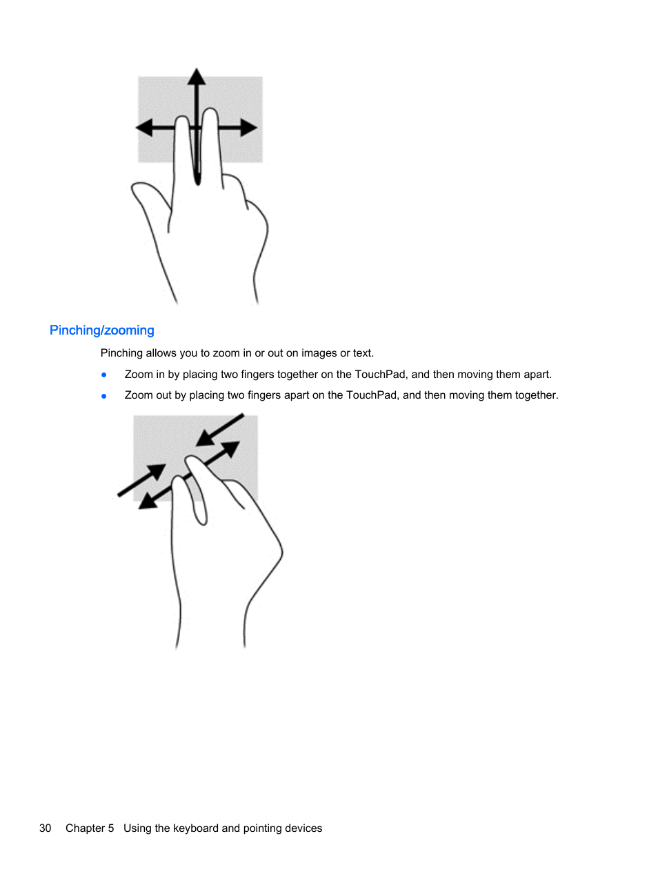 Pinching/zooming | HP 245 G3 Notebook PC User Manual | Page 40 / 83