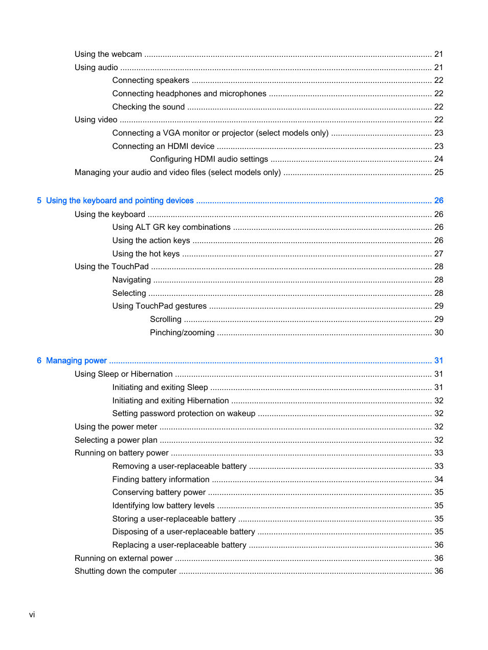 HP 245 G3 Notebook PC User Manual | Page 6 / 83