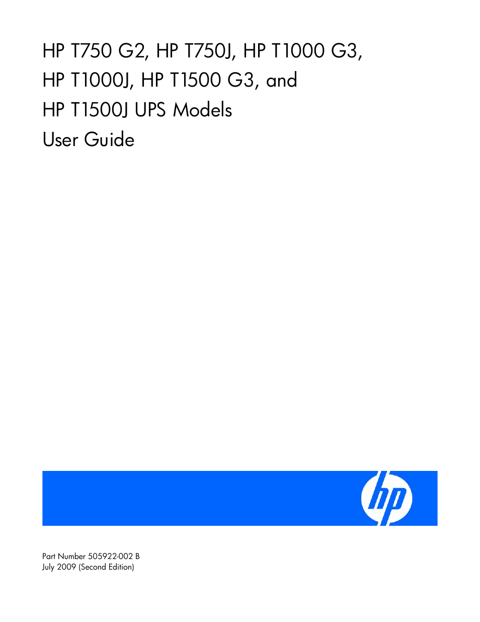 HP Tower Uninterruptible Power System User Manual | 38 pages