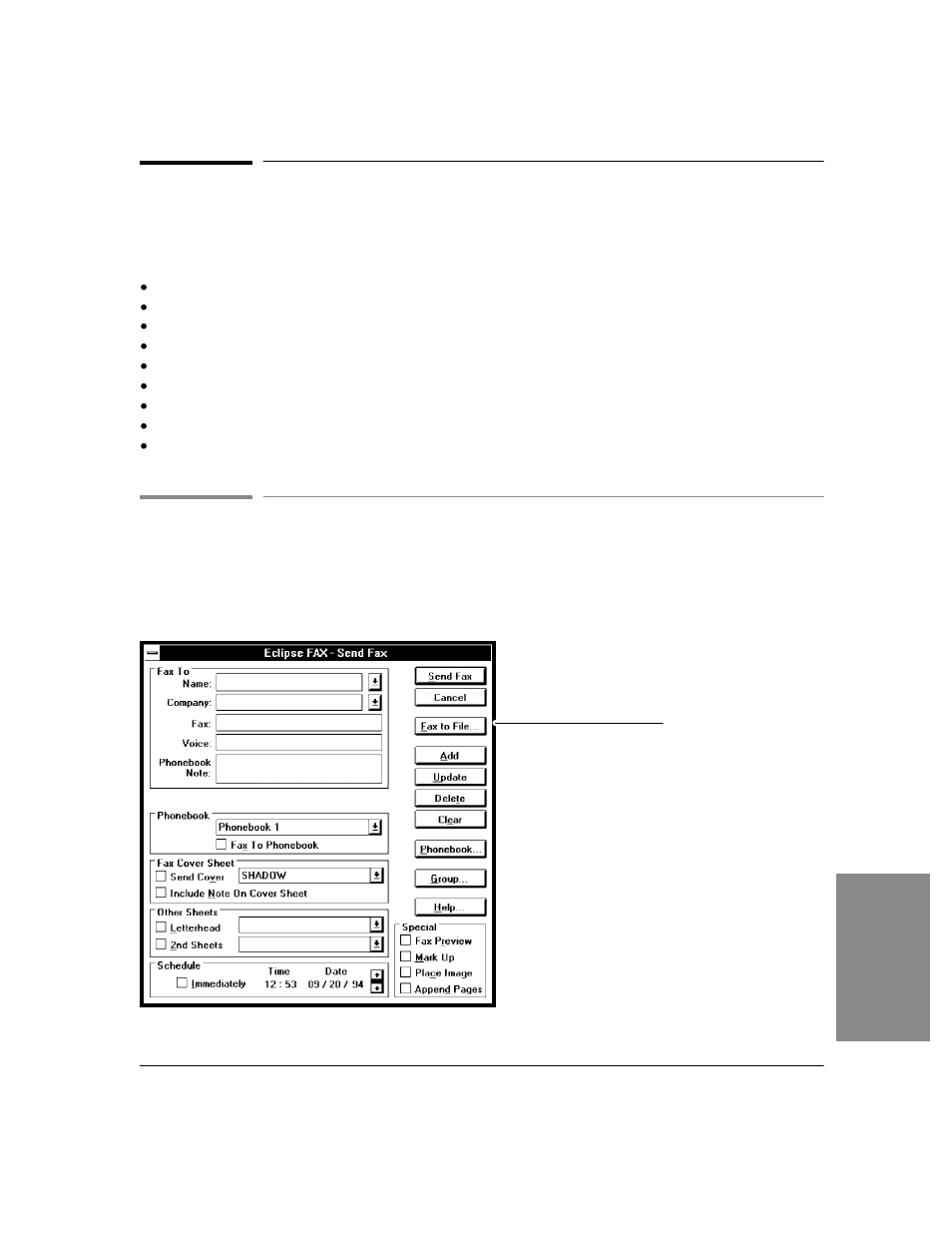 Using advanced eclipse fax se features, Faxing a document to a file | HP Officejet Lx All-in-One User Manual | Page 111 / 223