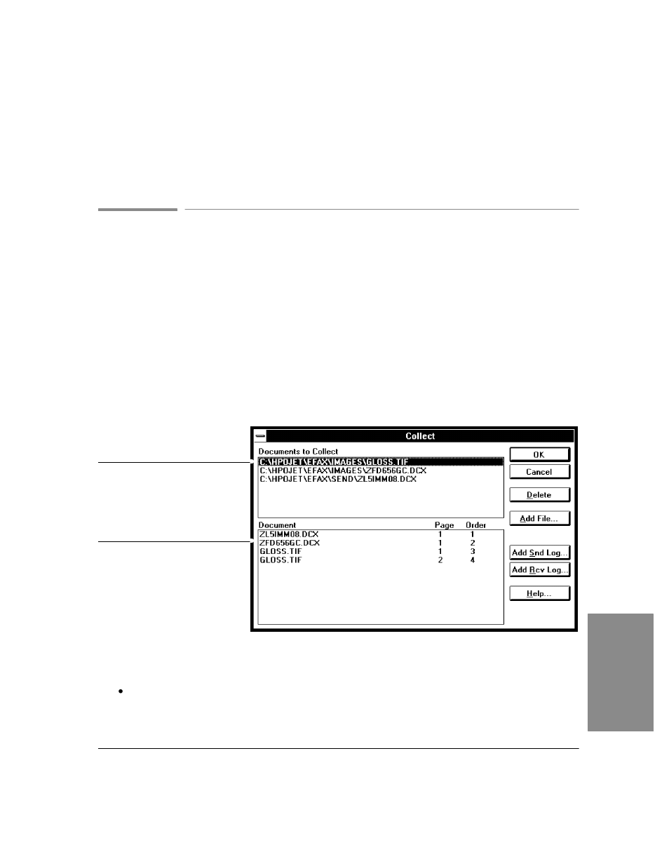 Using the collect dialog box | HP Officejet Lx All-in-One User Manual | Page 123 / 223