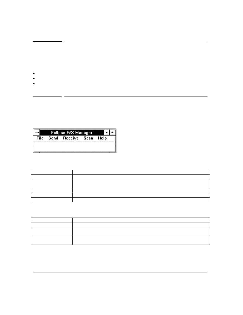 The eclipse fax se menu bars, Main menu bar, File menu options | Send menu options | HP Officejet Lx All-in-One User Manual | Page 134 / 223