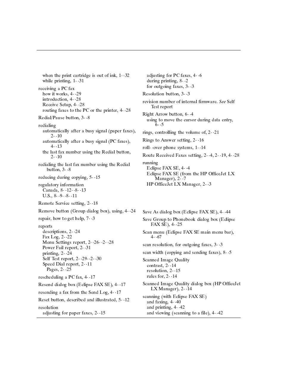 HP Officejet Lx All-in-One User Manual | Page 219 / 223