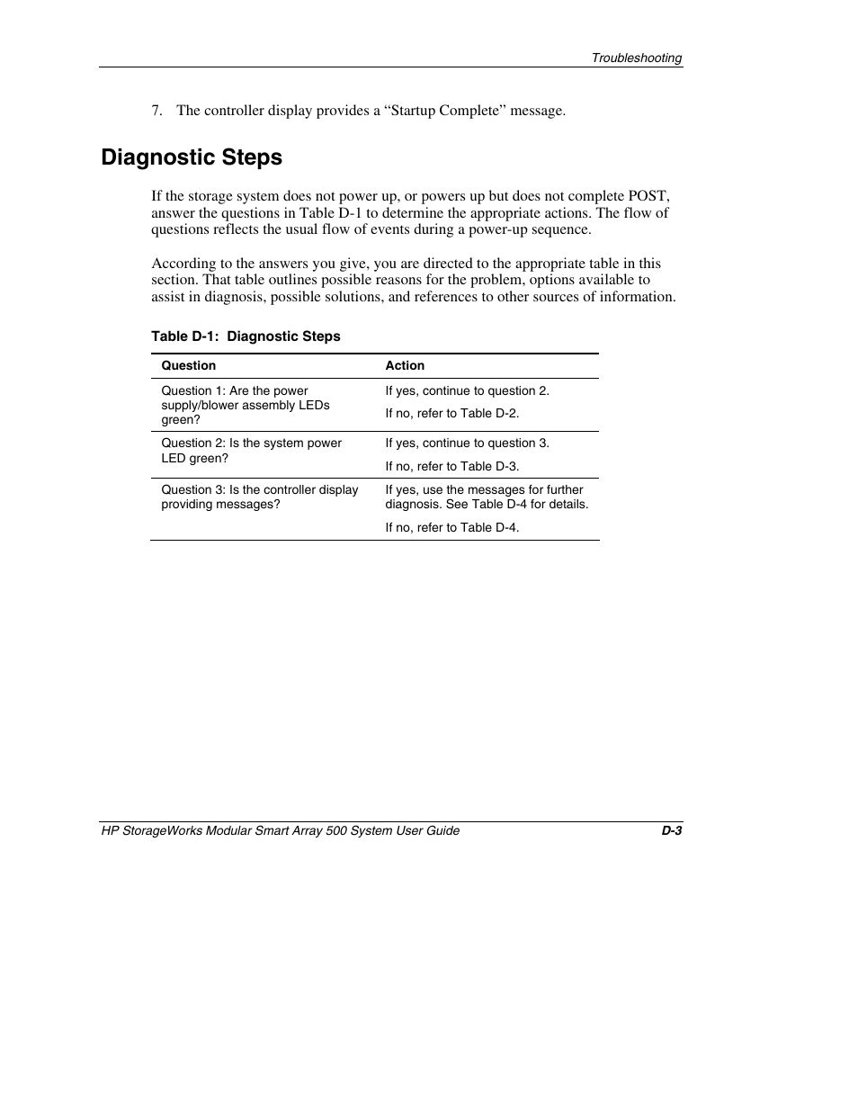 Diagnostic steps | HP StorageWorks 500 Modular Smart Array User Manual | Page 136 / 157