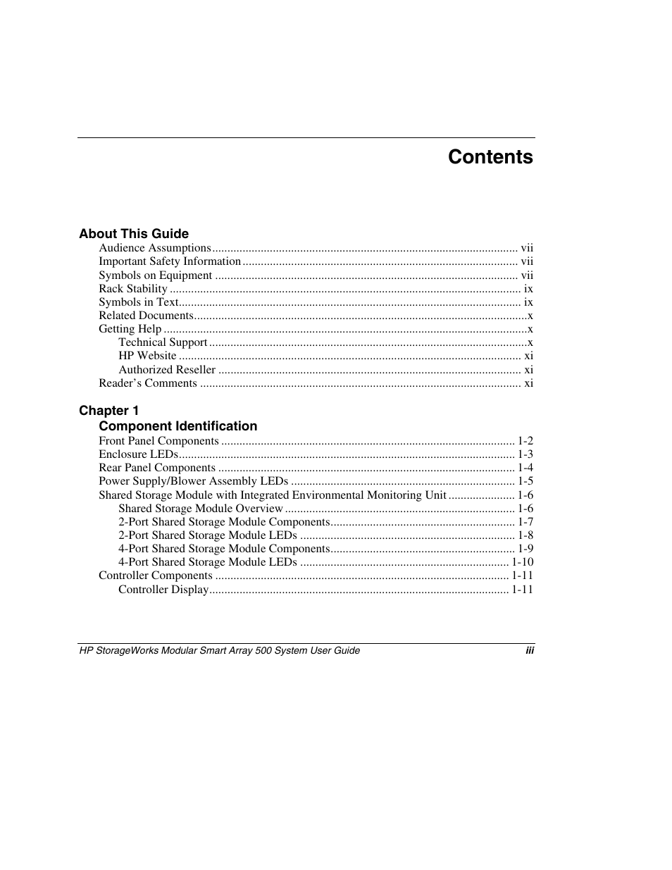 HP StorageWorks 500 Modular Smart Array User Manual | Page 3 / 157