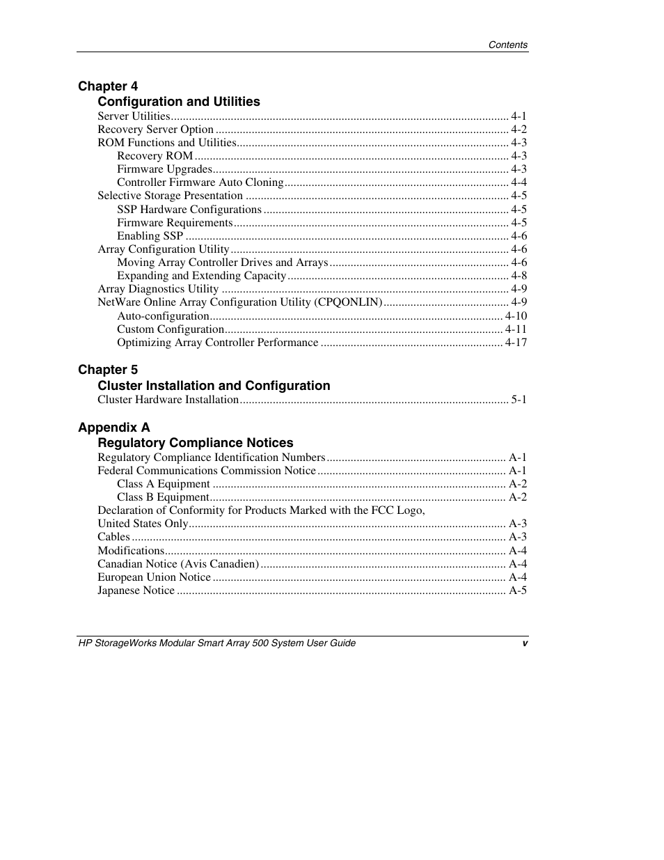 HP StorageWorks 500 Modular Smart Array User Manual | Page 5 / 157