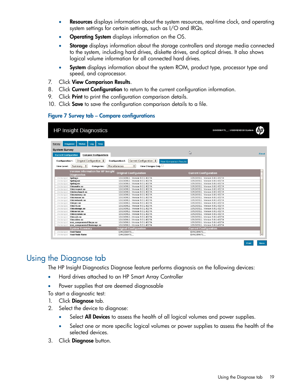 Using the diagnose tab | HP ProLiant SL230s Gen8 Server User Manual | Page 19 / 41