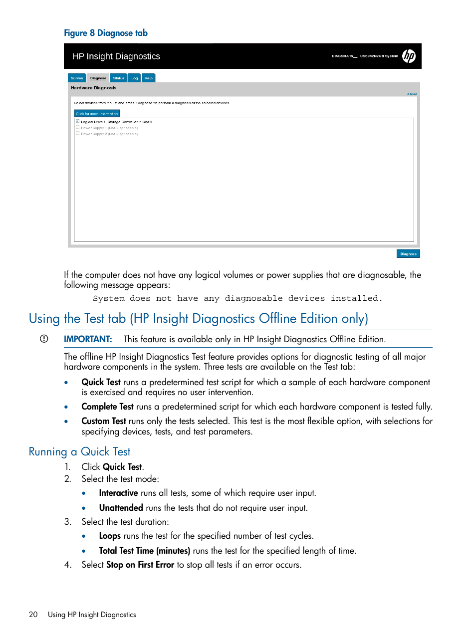 Running a quick test | HP ProLiant SL230s Gen8 Server User Manual | Page 20 / 41