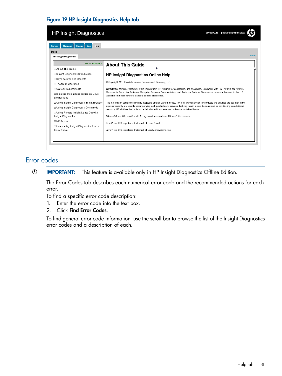 Error codes | HP ProLiant SL230s Gen8 Server User Manual | Page 31 / 41