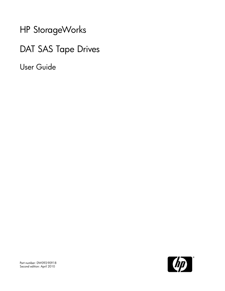 HP StoreEver DAT Tape Drives User Manual | 84 pages