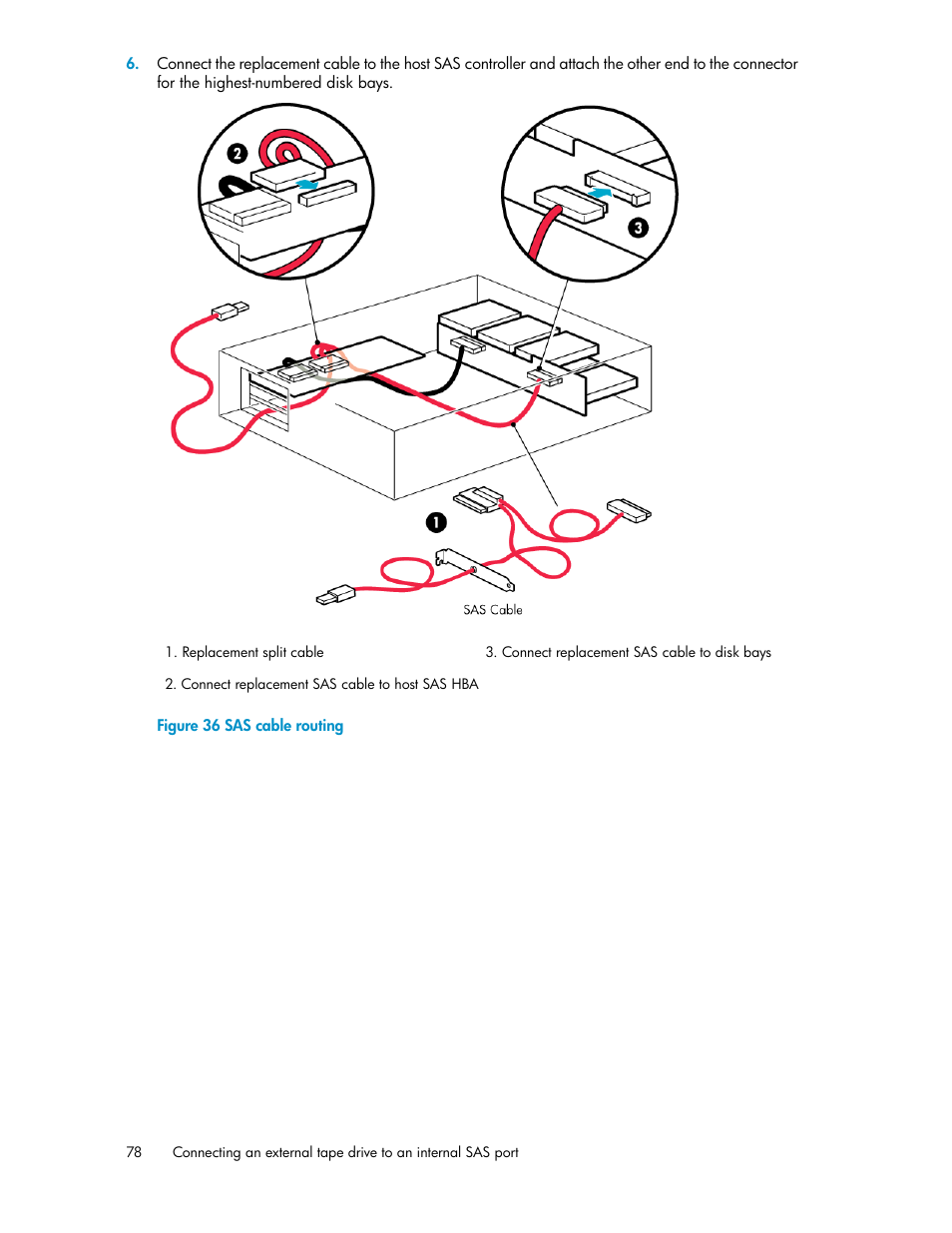 Sas cable routing | HP StoreEver DAT Tape Drives User Manual | Page 78 / 84